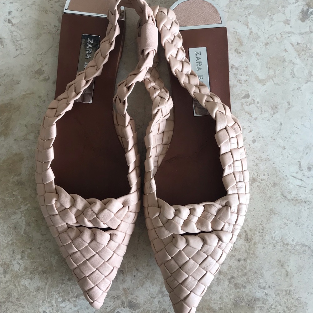 Zara Pink Slide On Flats